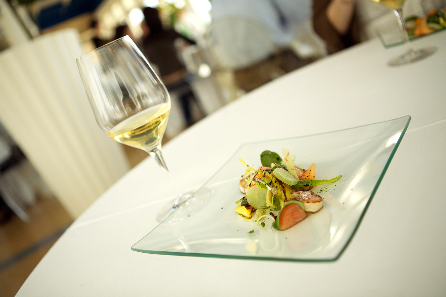 A delicious melon, water melon and white fish confection