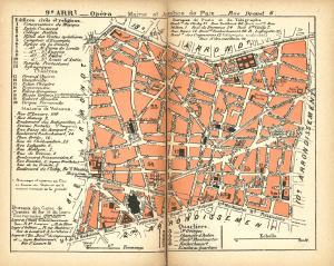 1889 map of Paris arrondissement