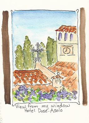 Mary Lou Peters - Artist - Asolo - The view from the window - by Mary Lou Peters. www.maryloupeters.com