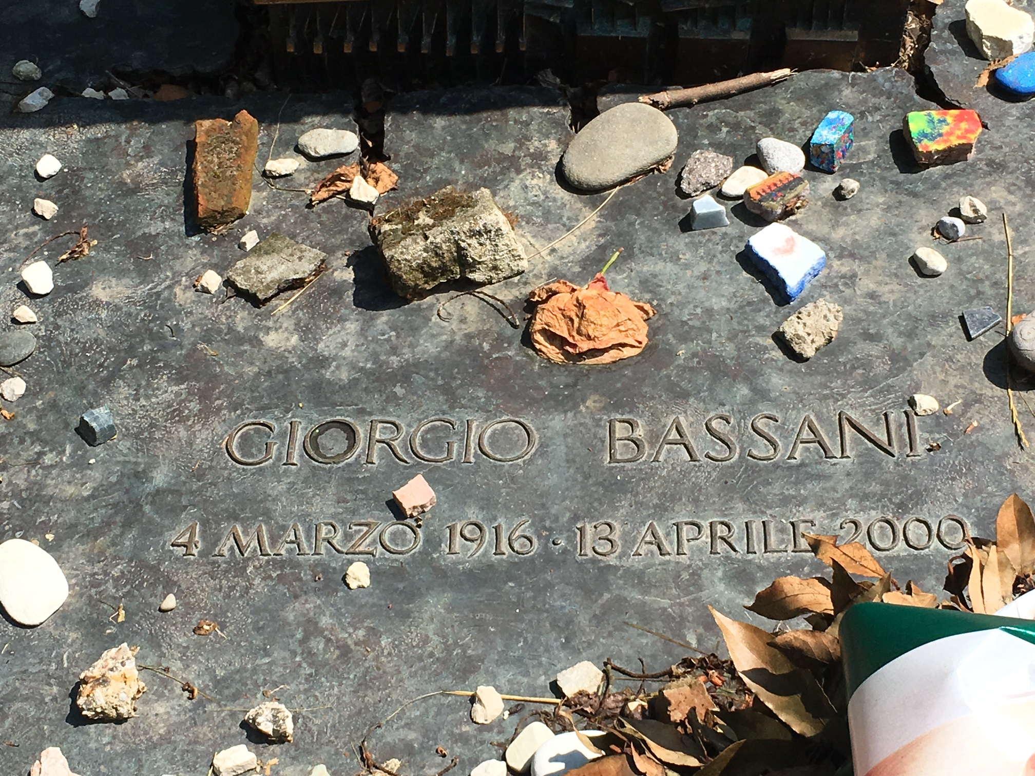 Jewish Cemetery, Ferrara - grave of Giorgio Bassani - photo: 
www.educated-traveller.com