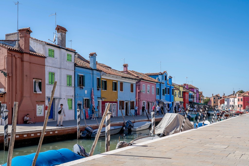 Burano - colourful houses line the canals