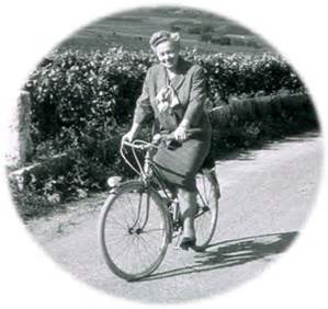Lily Boillinger on her bicycle