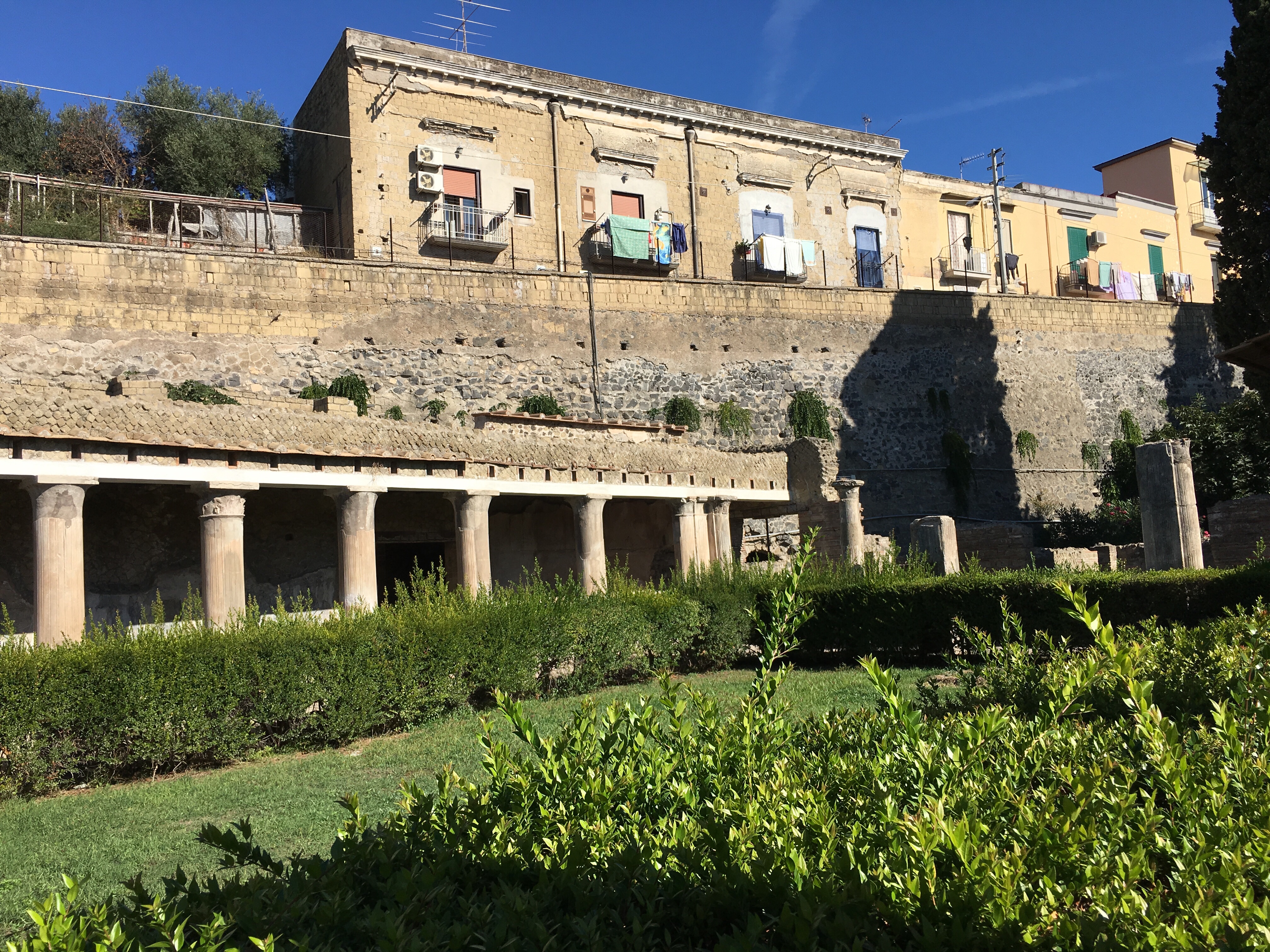 Herculaneum - northern end of site, with modern town above the excavations