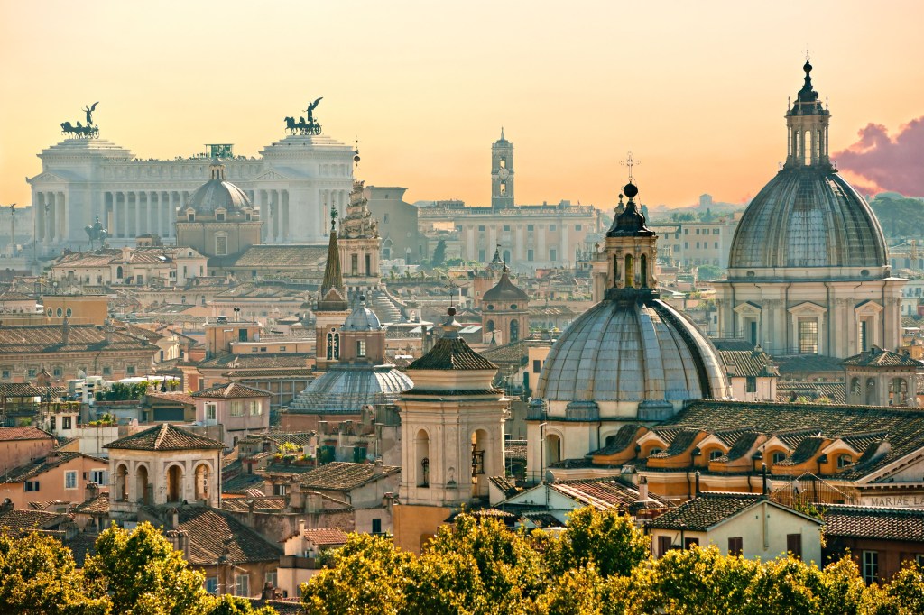 Rome - a panorama of the roof tops of Rome