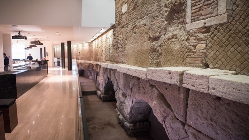 Magnificent view of the Aqua Virgo, which runs under Rinascente Department Store, Via del Tritone, Roma