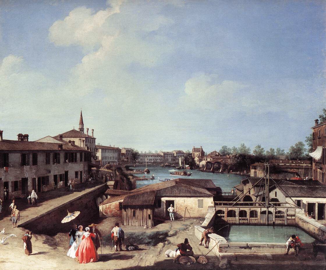 Canaletto’s - The Mill at Dolo, on the Brenta. c.1740 