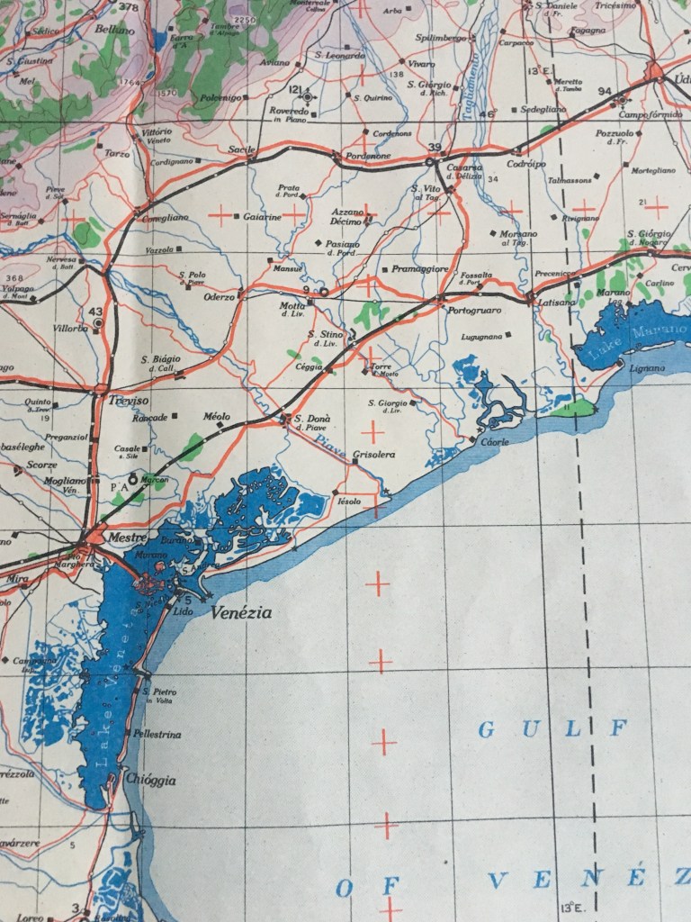 1941 - Ordnance Survey map of Venezia (Venice) lagoon and hinterland - www.educated-traveller.com