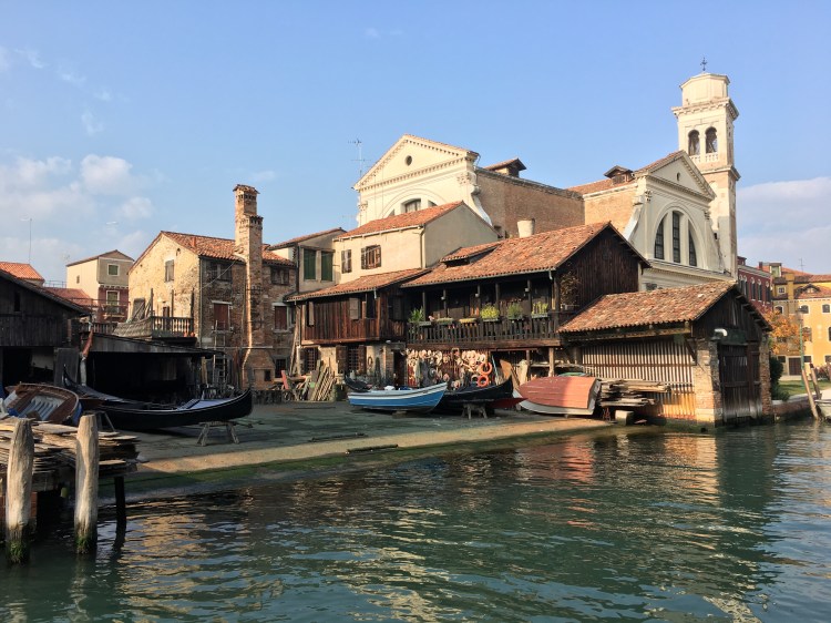 Venice - gondola repair yard. Boat maintenance is essential, when boats are the main mode of transport. www.educated-traveller.com