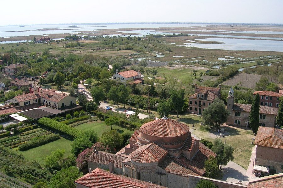 Torcello - view from bell tower with panoramic views across the lagoon