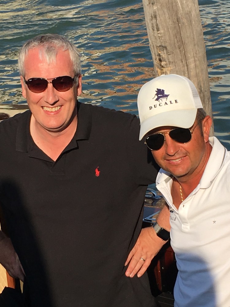 Motoscafi Ducale, Venezia and Grand Tourist, Venice, August 2018 - Captain Luca (white hat) at the helm