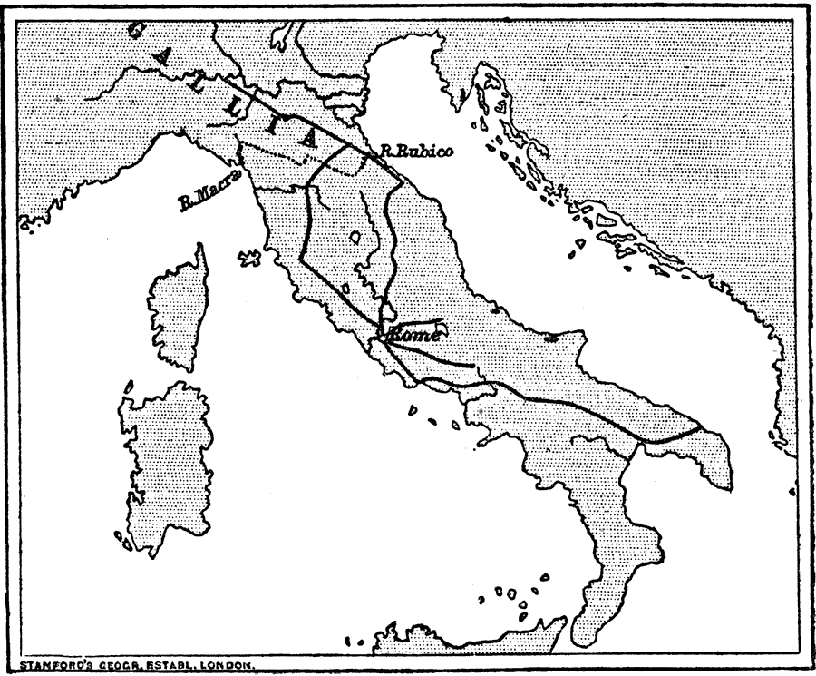 Some of the main Roman roads in Italy c. 200 AD 