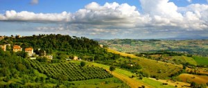 Le Marche - view from Recanati towards the Sibillini Mountains