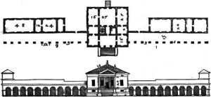 Villa Emo, Fanzolo, designed c.1556 - Plan from a 1570 woodcut