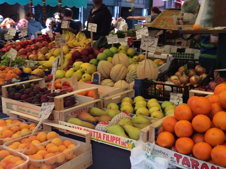 Fruit display at the Rialto Market, Venezia