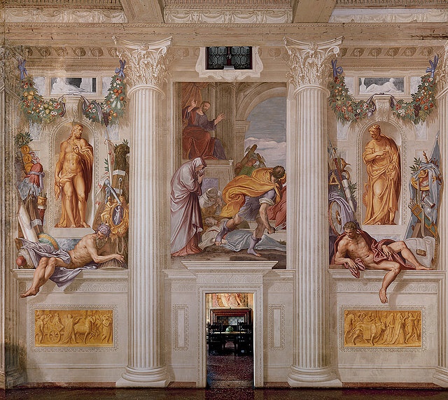 Villa Emo - interior frescoes, demonstrate trompe l'oeil technique - 16th century