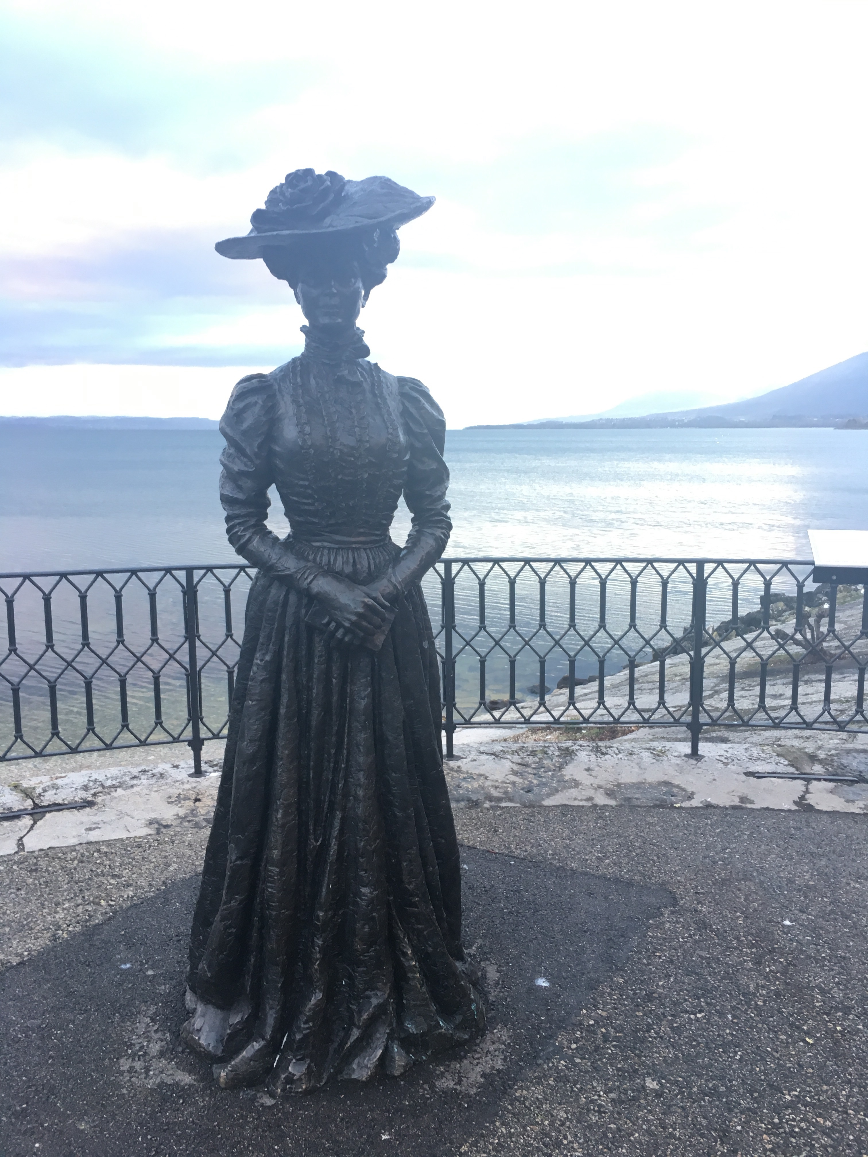 A lady takes the air at Neuchatel, Switzerland c. 1840