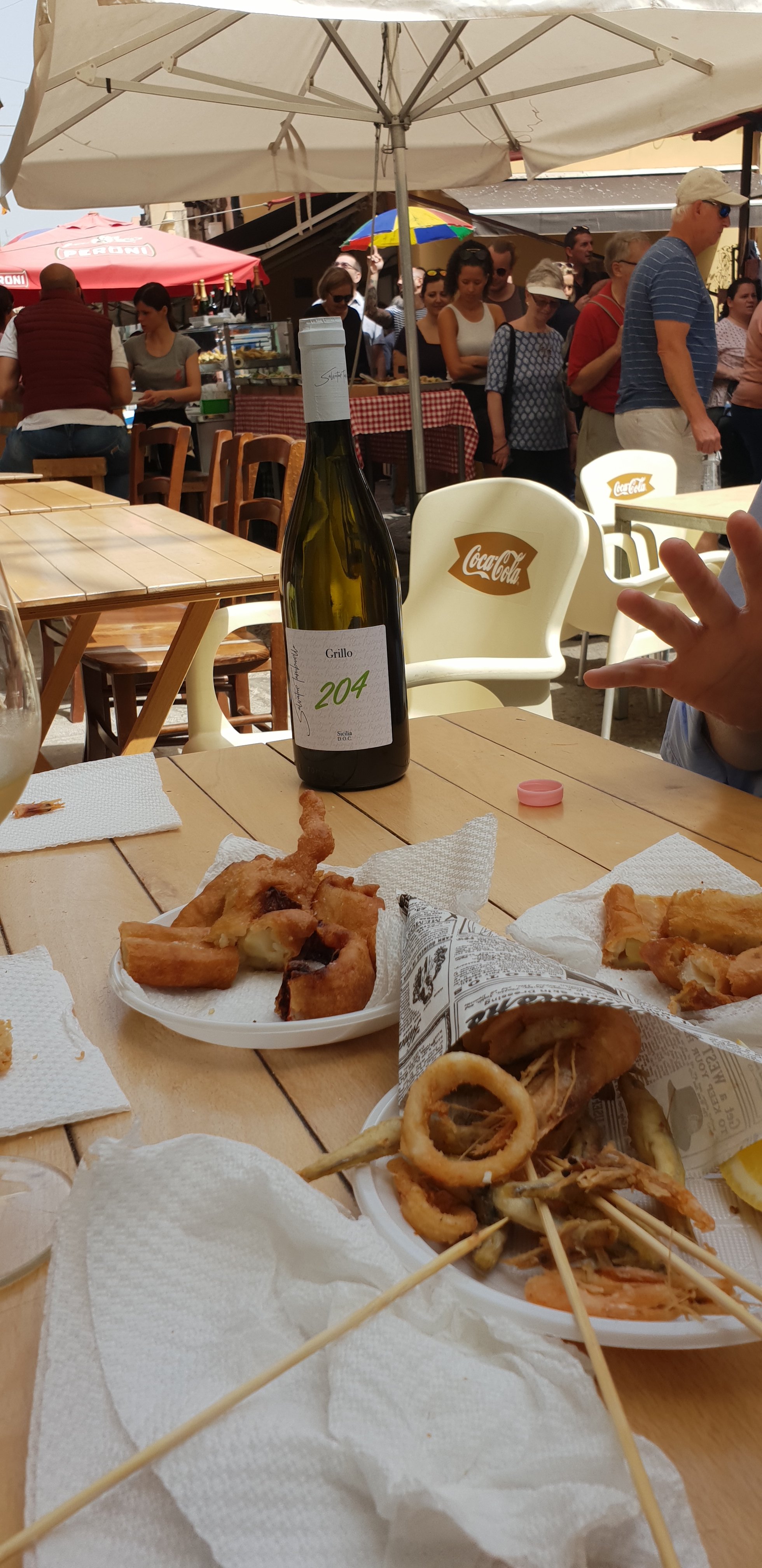 There's nothing like 'frittura mista' and a glass of Grillo white wine, Palermo