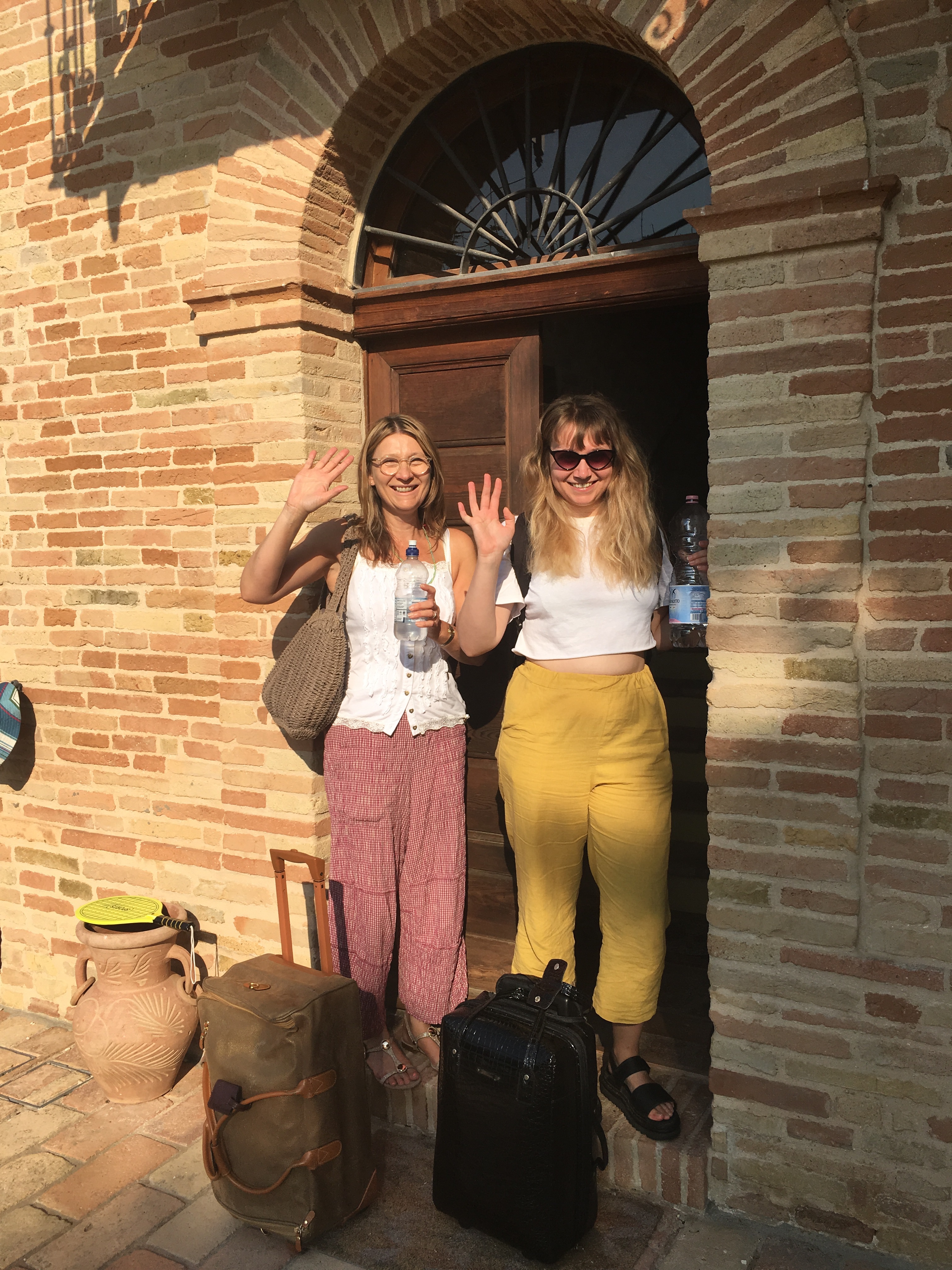 Villa Pedossa, Italy - was this coming or going? Emma and Sue are heading off I think!