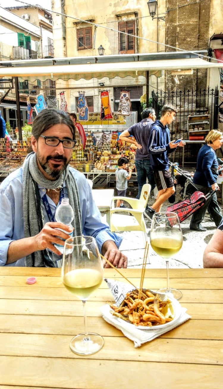 Freshly fried mixed fish in a light tempura batter, Palermo