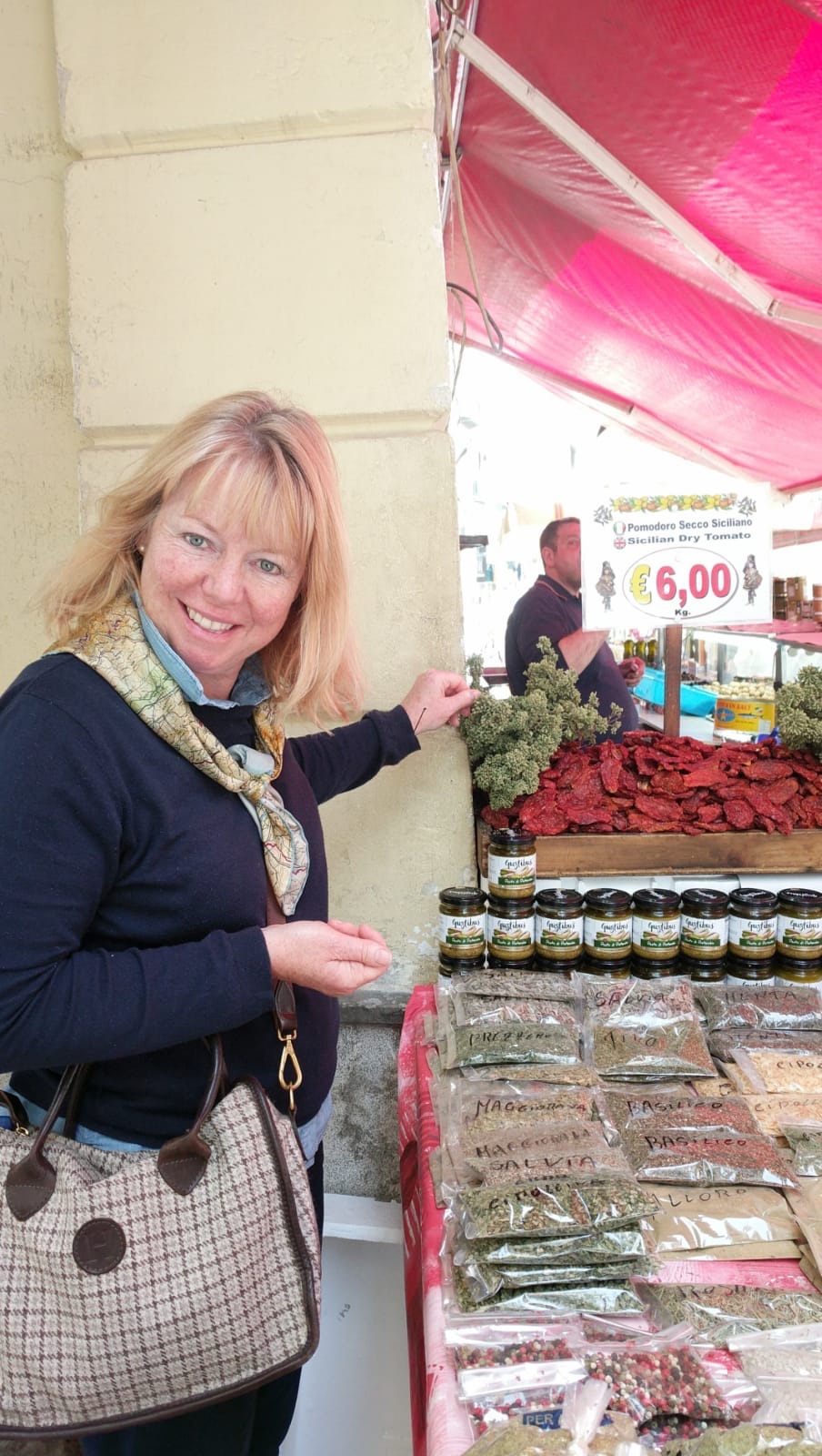 Herbs, spices and huge bunches of Oregano at Palermo street market
