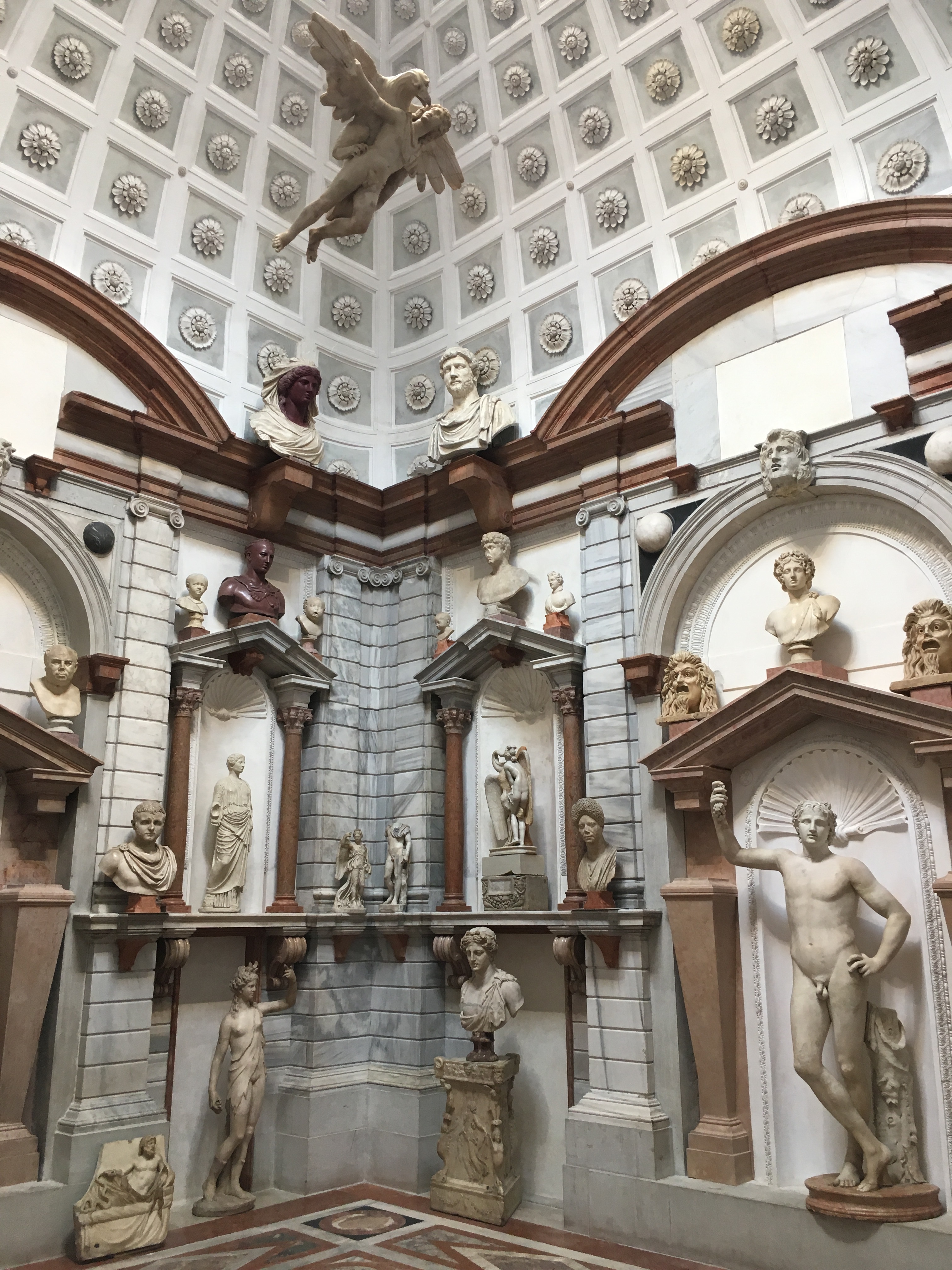 Palazzo Grimani - fabulous reconstruction of 1590s sculpture gallery. The sculpture of Ganymede being kidnapped by Zeus (the eagle) is suspended from the ceiling of the rotunda designed to display Giovanni Grimani's treasures.