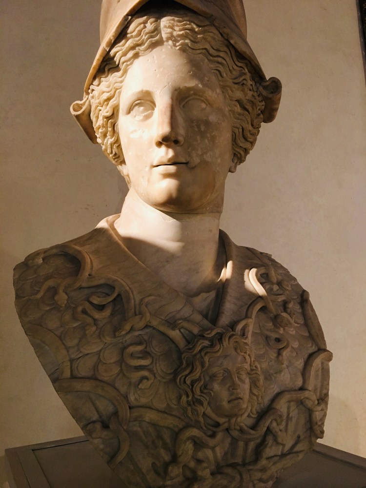 Magnificent sculpture of Athena, Greek God of War, adjacent to the Palazzo Grimani sculpture gallery - 1st century AD (almost certainly Roman)