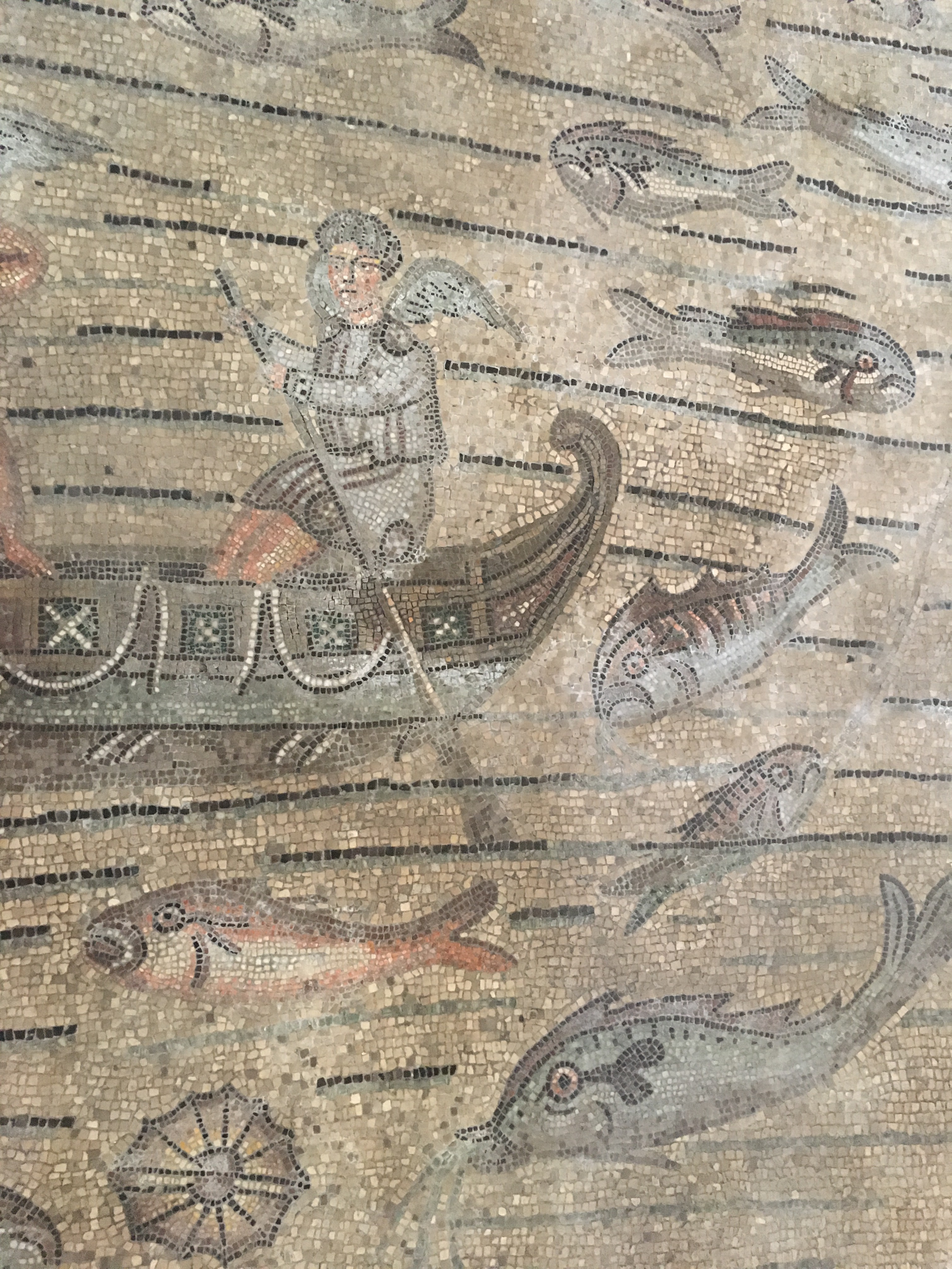Aquileia - roman mosaics, the details are quite extraordinary. Dating from 4th century AD - an angelic fisherman surrounded by a rich harvest of souls! www.educated-traveller.com