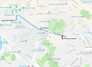 Roma - Capitolino - Colosseo - San Clemente - map