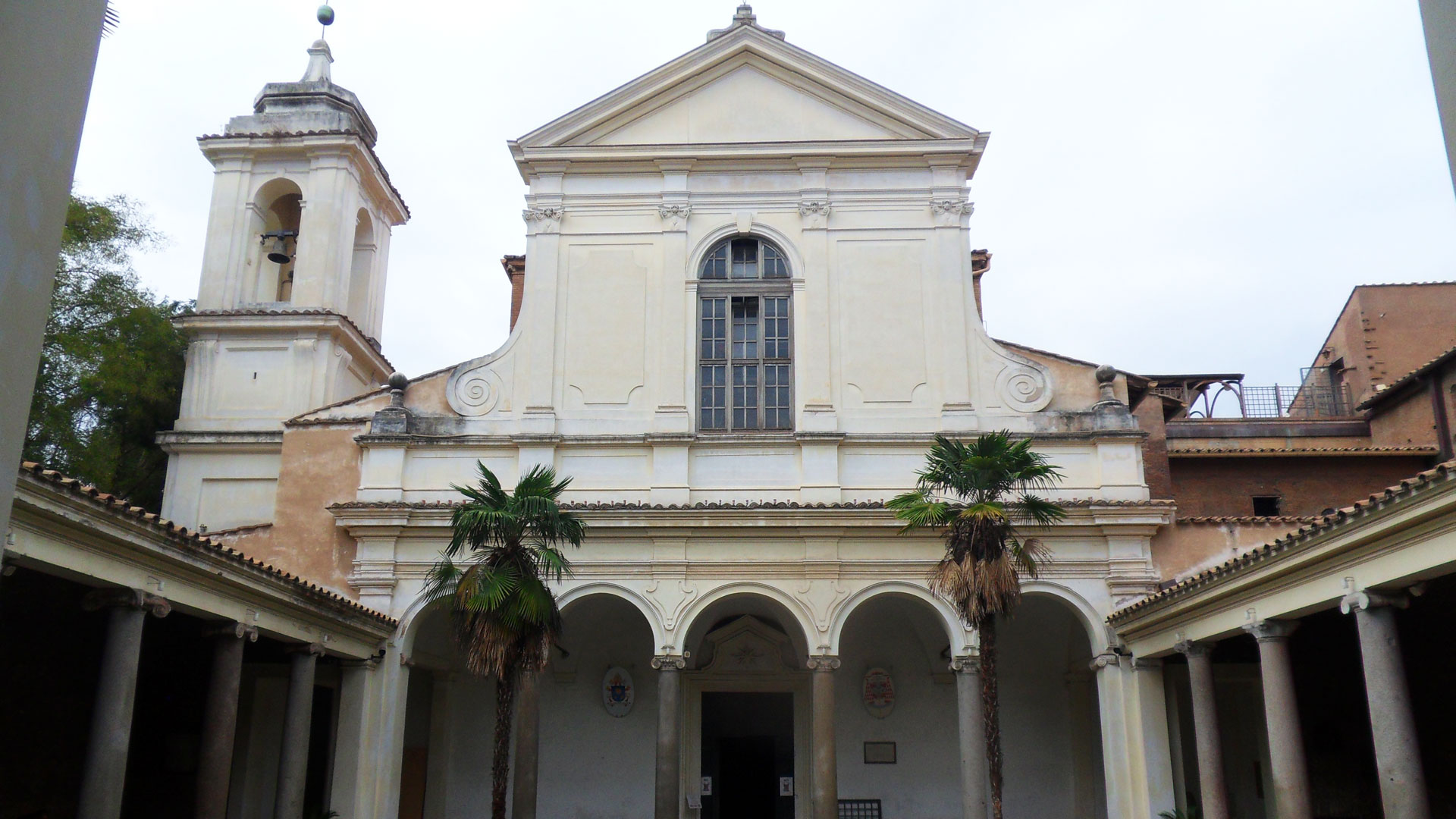 San Clemente - facade of 'modern' Roman basilica with cloisters