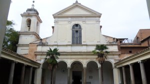 San Clemente - facade of 'modern' Roman basilica with cloisters