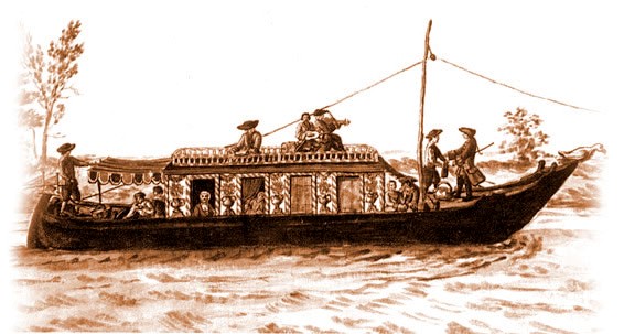 Burchiello tradizionale - a fine pleasure boat sailing the Brenta Naviglio - 18th century