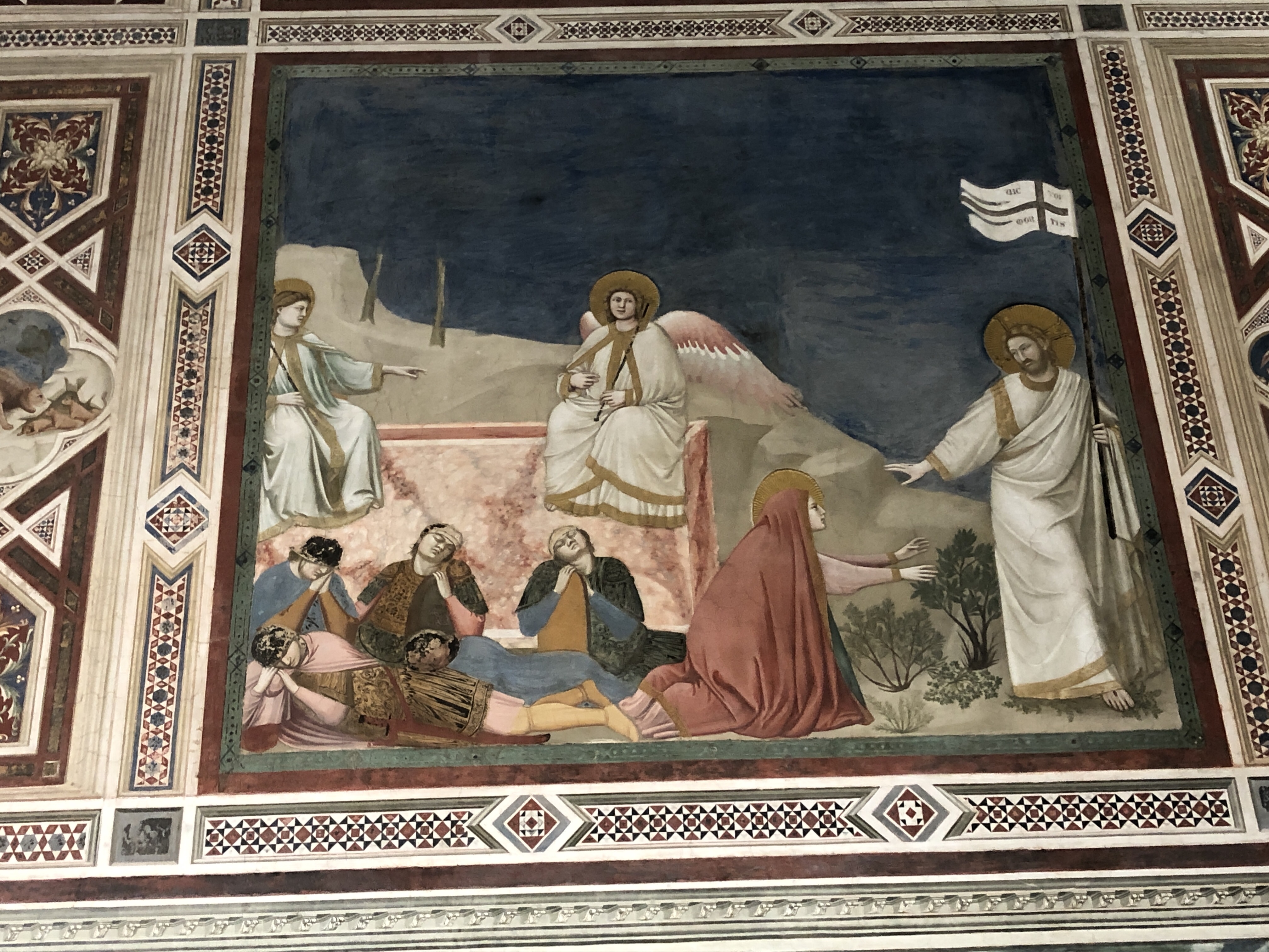 Jesus depicted in Crusader-like style - after all this was the time of the Crusades. Giotto - Scrovegni, Padova