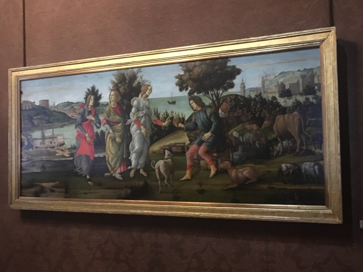 Botticelli’s ‘Judgement of Paris’ hangs in the Palazzo Cini, Paris 