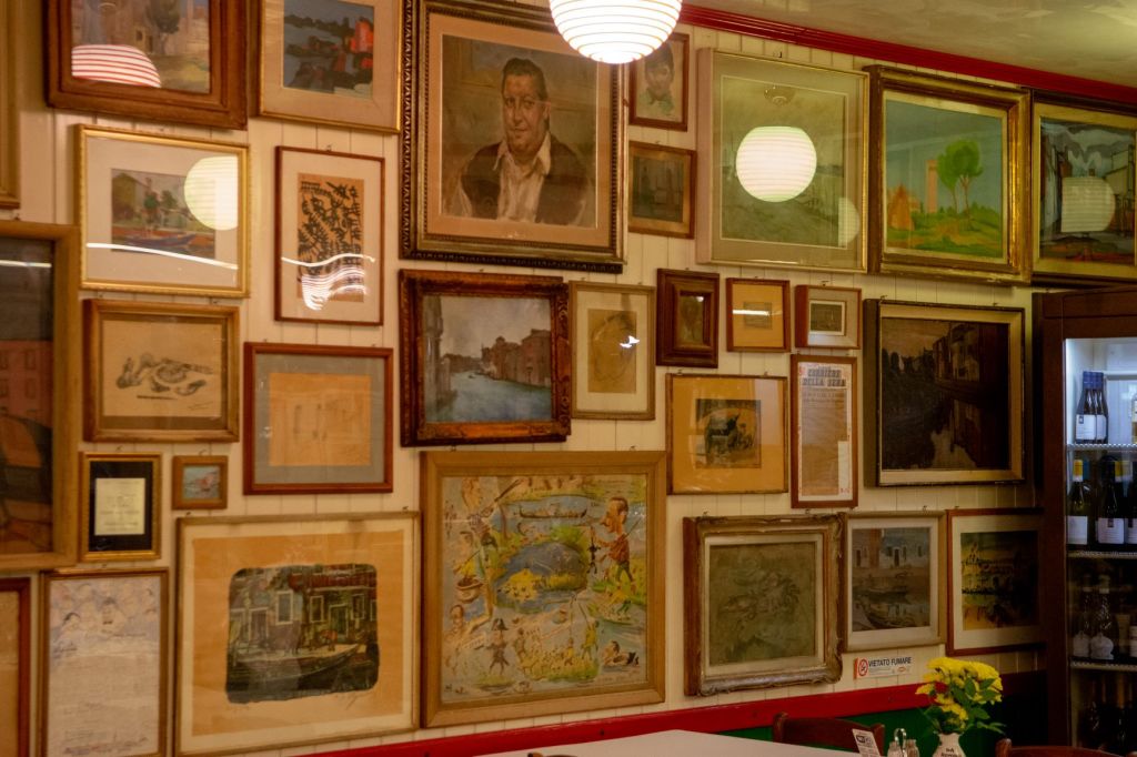 December 2019 - Da Romano Burano - A small selection of the art that hangs on the walls