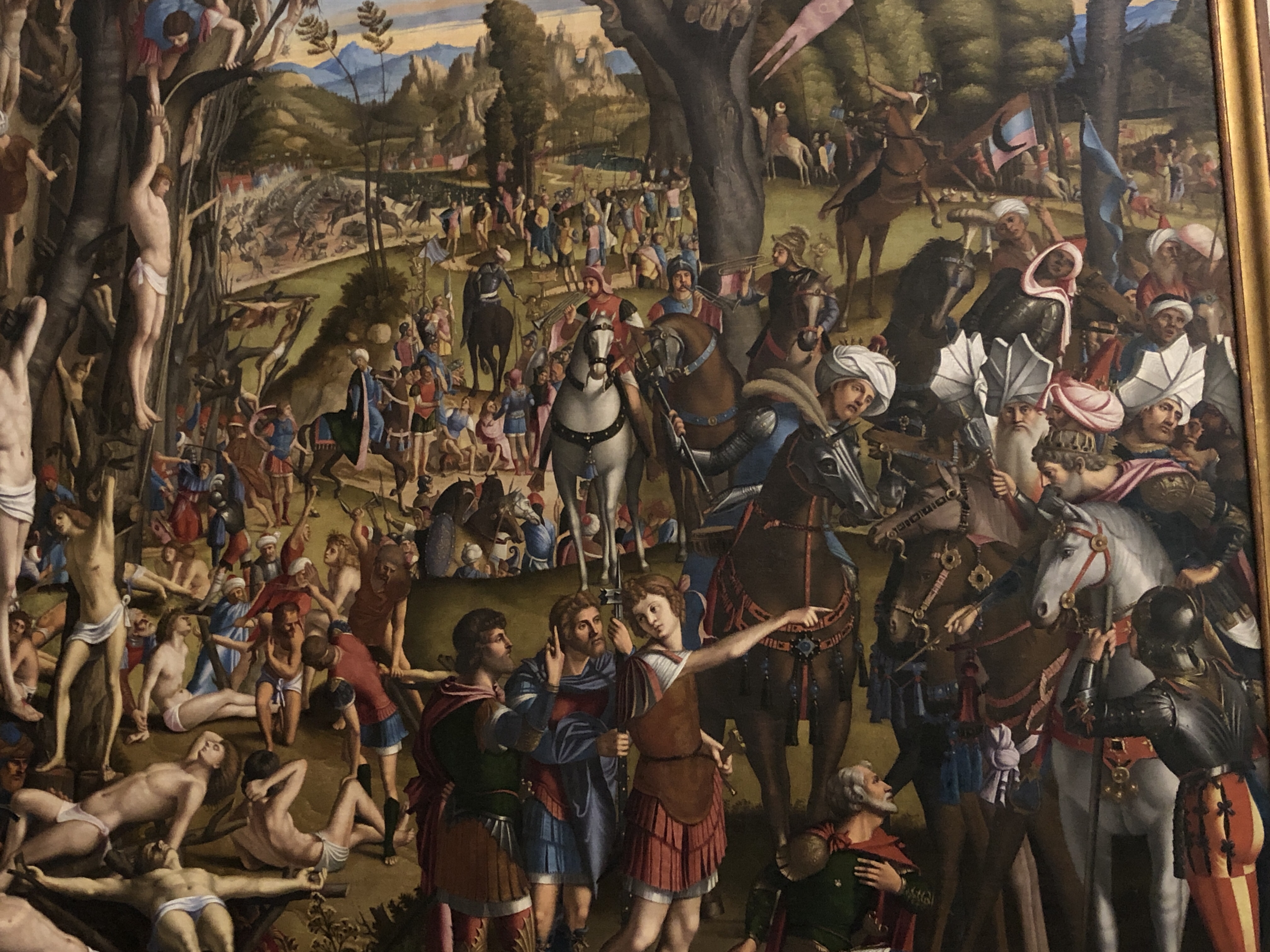 Carpaccio's command of crowd scenes in quite exceptional, exotic head wear is the order of the day.