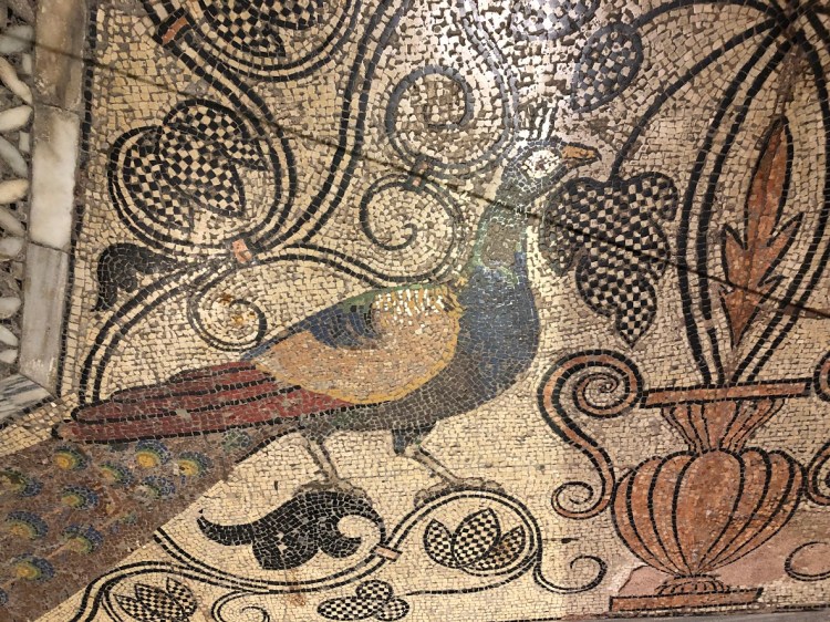 Venice - mosaic floor detail with peacock - pavone mosaic