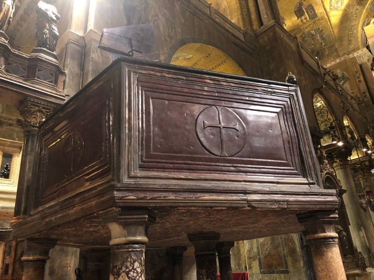 Venice - San Marco - porphyry pulpit - the biggest porphyry structure I've ever seen!