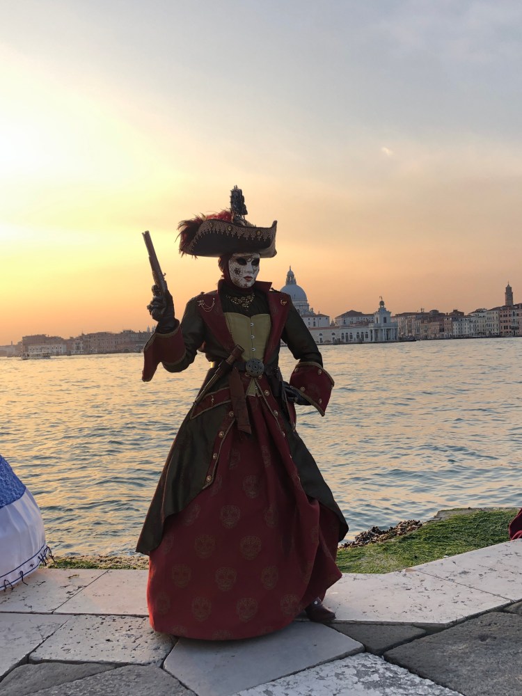 Who could argue with the Highway Woman! Venezia Carnevale 2020 www.educated-traveller.com