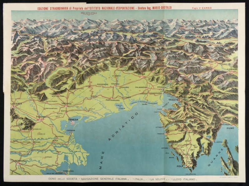 Relief Map of the Alps - 1905