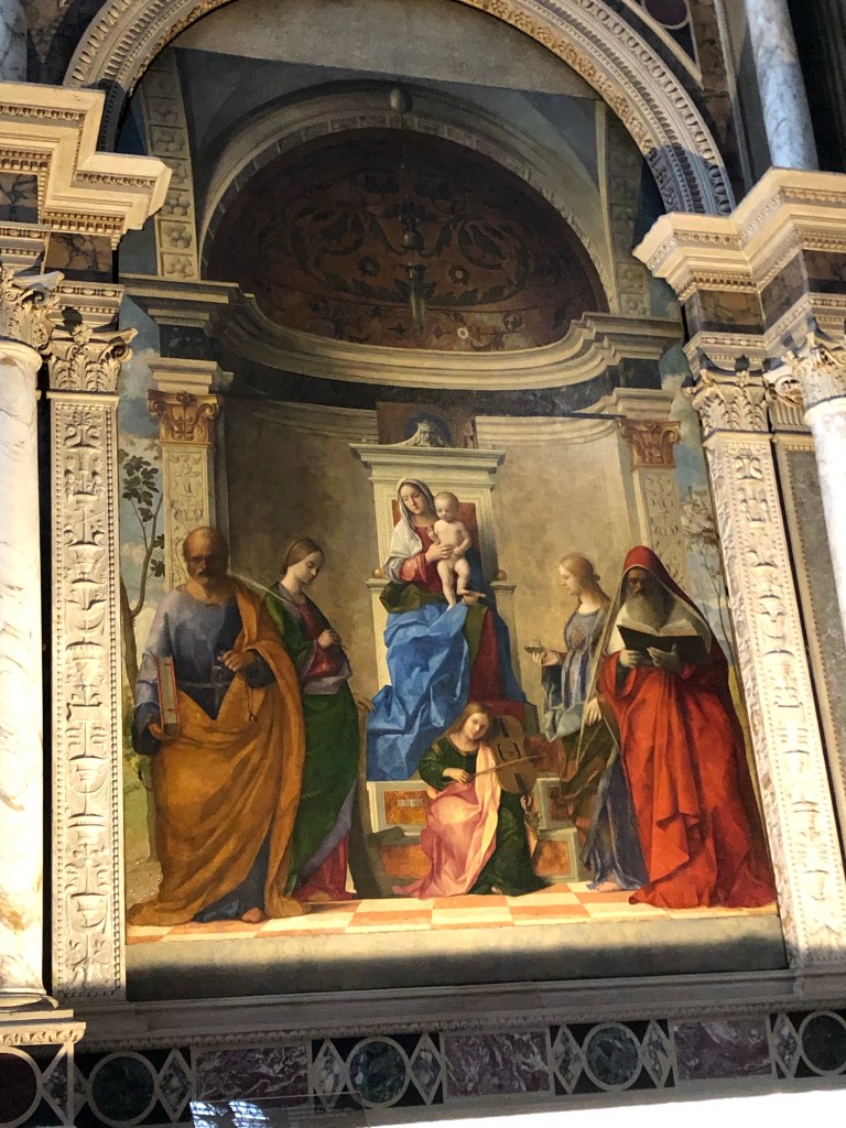 Bellini's Madonna & Child with Saints (1505) - Church of San Zaccaria, Venezia www.educated-traveller.com