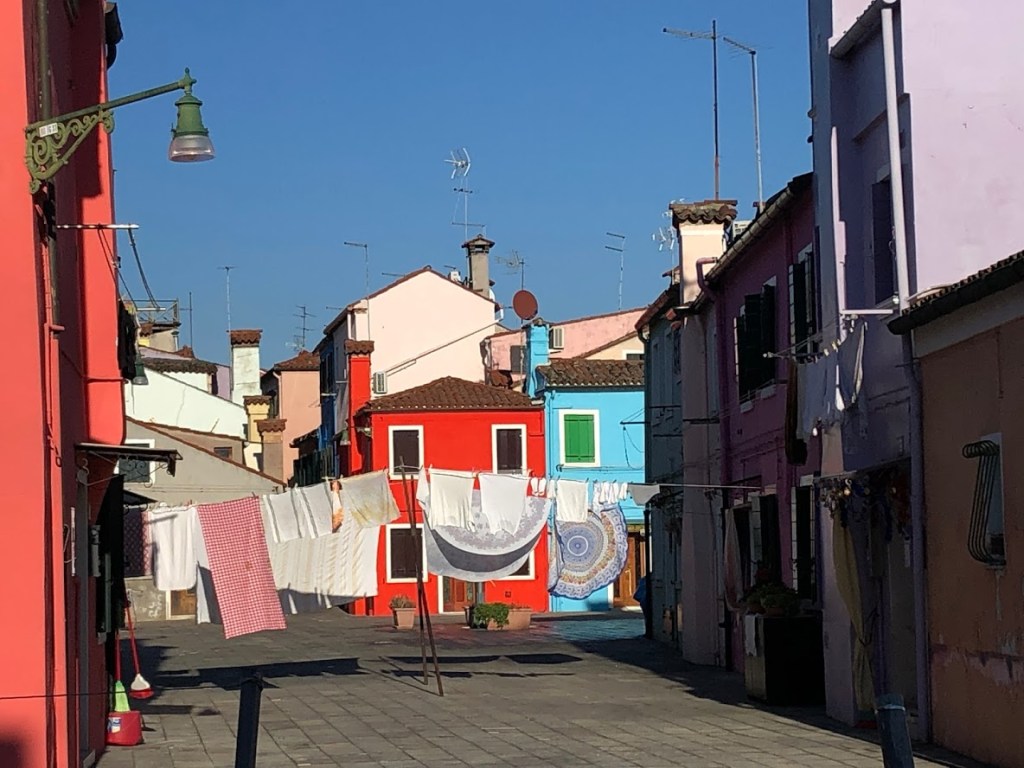 Burano - colourful houses, line the canals