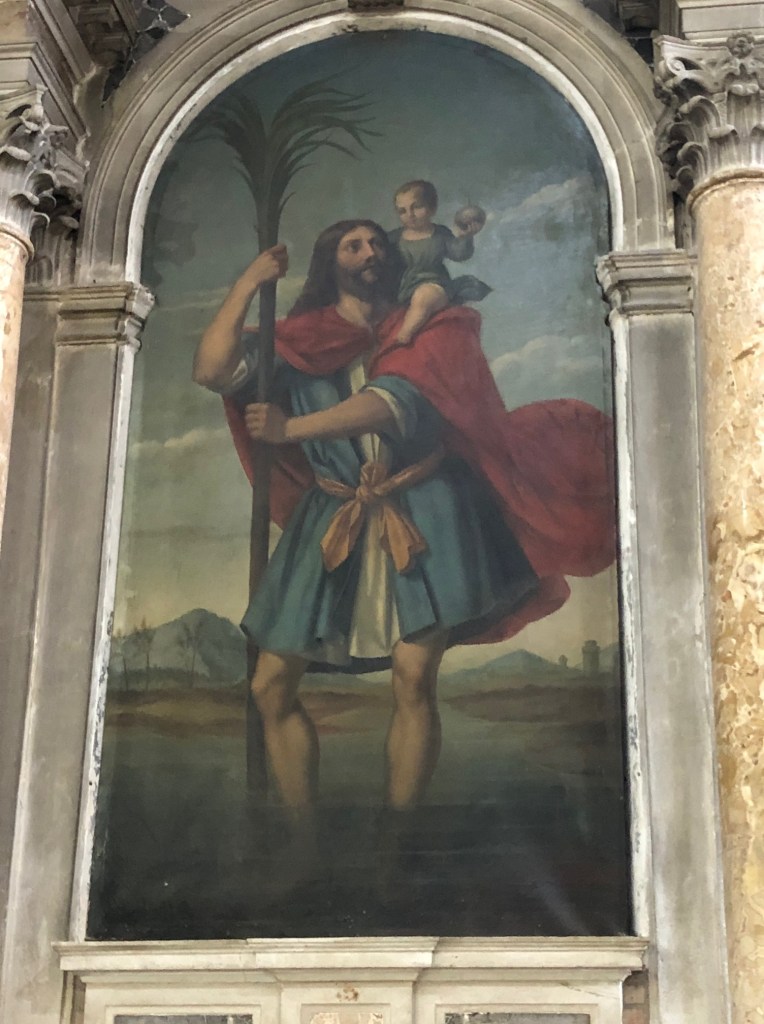 Madonna dell'Orto - St Christopher helps a child across a river www.educated-traveller.com