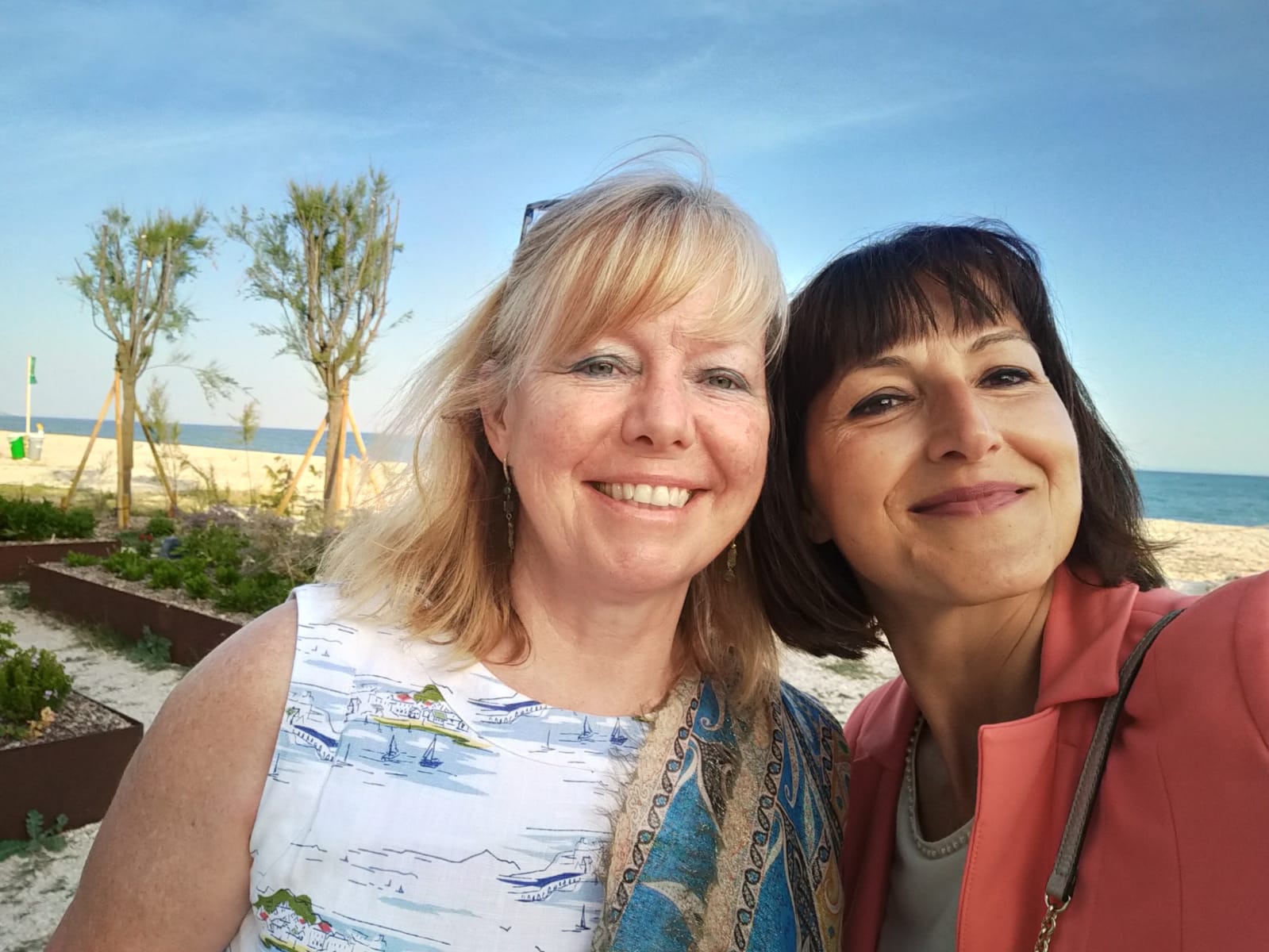 Janet and Lara on the beach just south of Senigallia