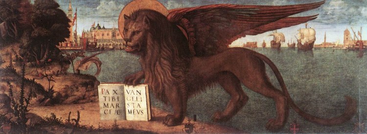 Vittorio Carpaccio - Winged Lion of St Mark's hangs in the Palazzo Ducale, Venezia