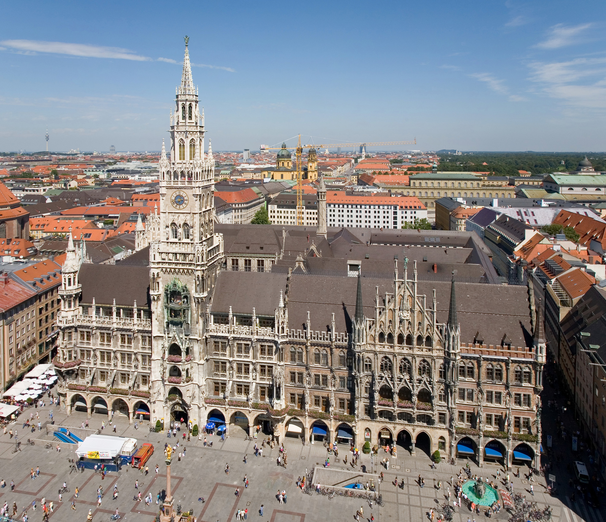 Munich - Rathaus & Marienplatz from Peterskirche