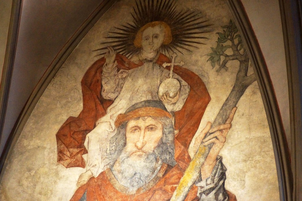 A painting of St Christopher from Augsburg Cathedral