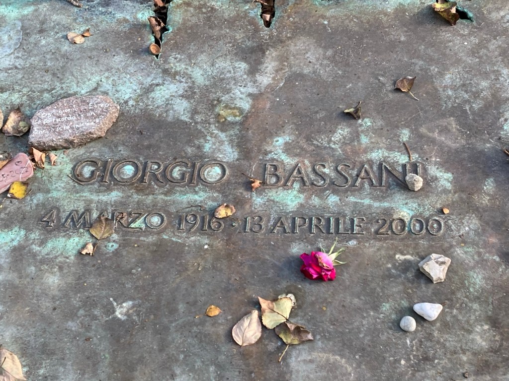 Giorgio Bassani's grave and memorial stone at the Jewish Cemetery, Ferrara
www.educated-traveller.com