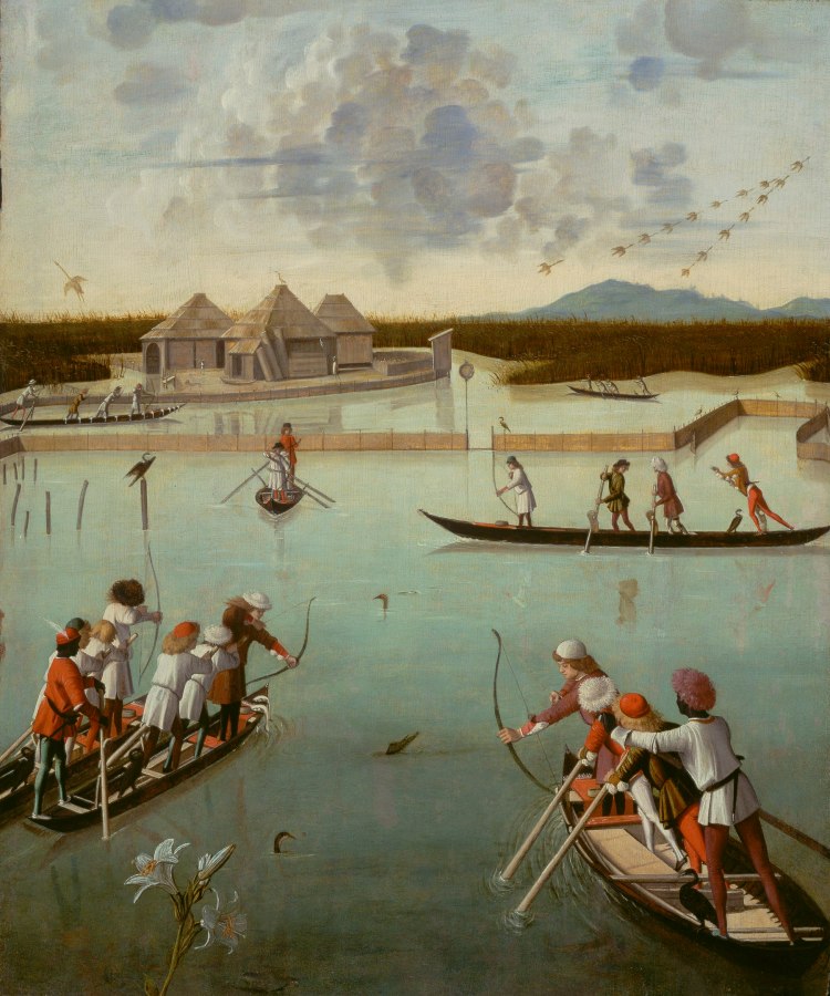 Vittore Carpaccio - hunting on lagoon - j.paul getty museum